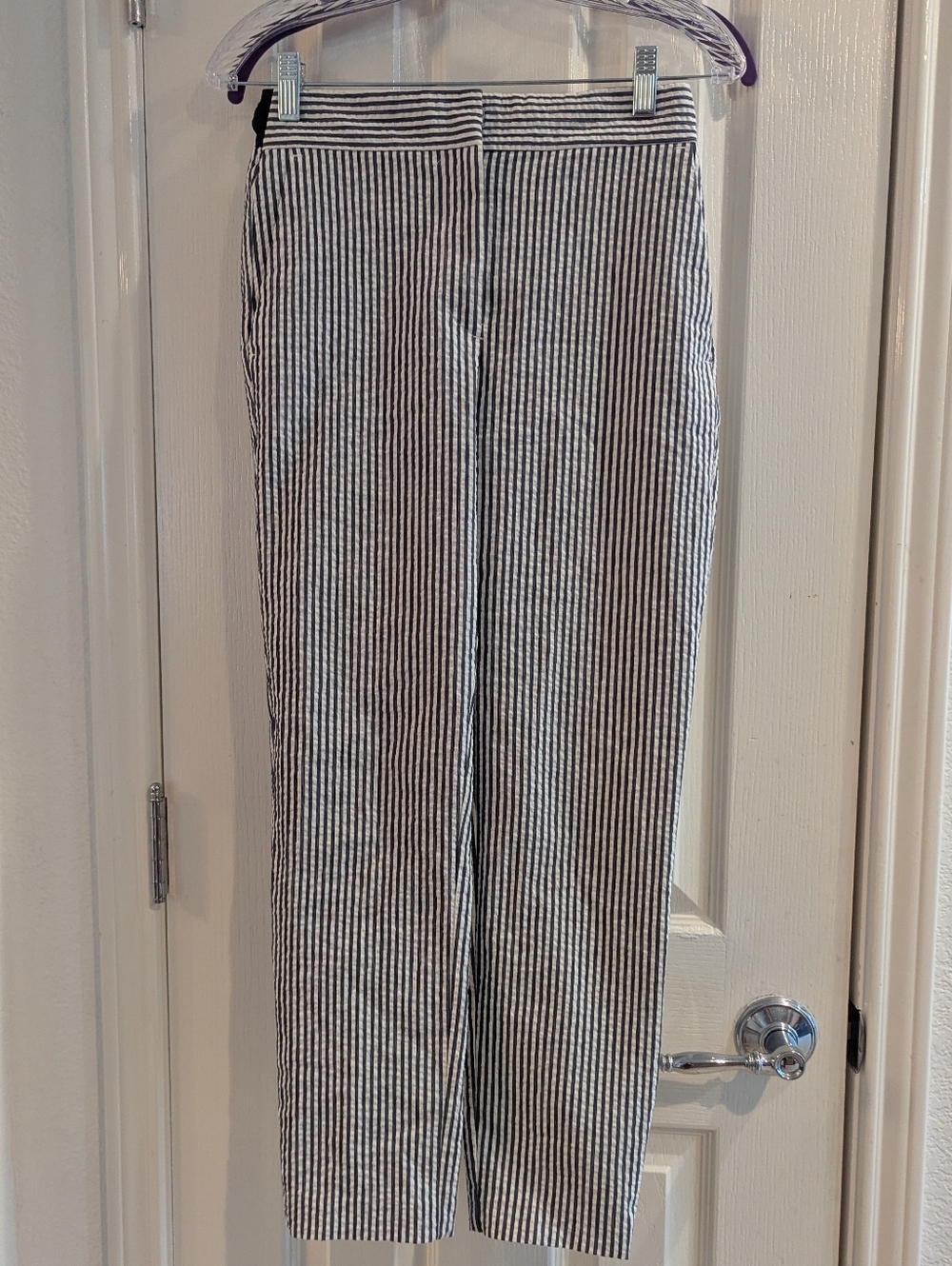 Zara Seersucker Straight Leg Pants